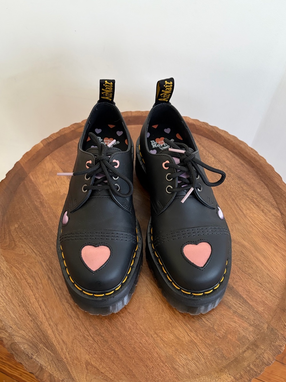 Dr. Martens Leather Heart Oxford Platform Shoes